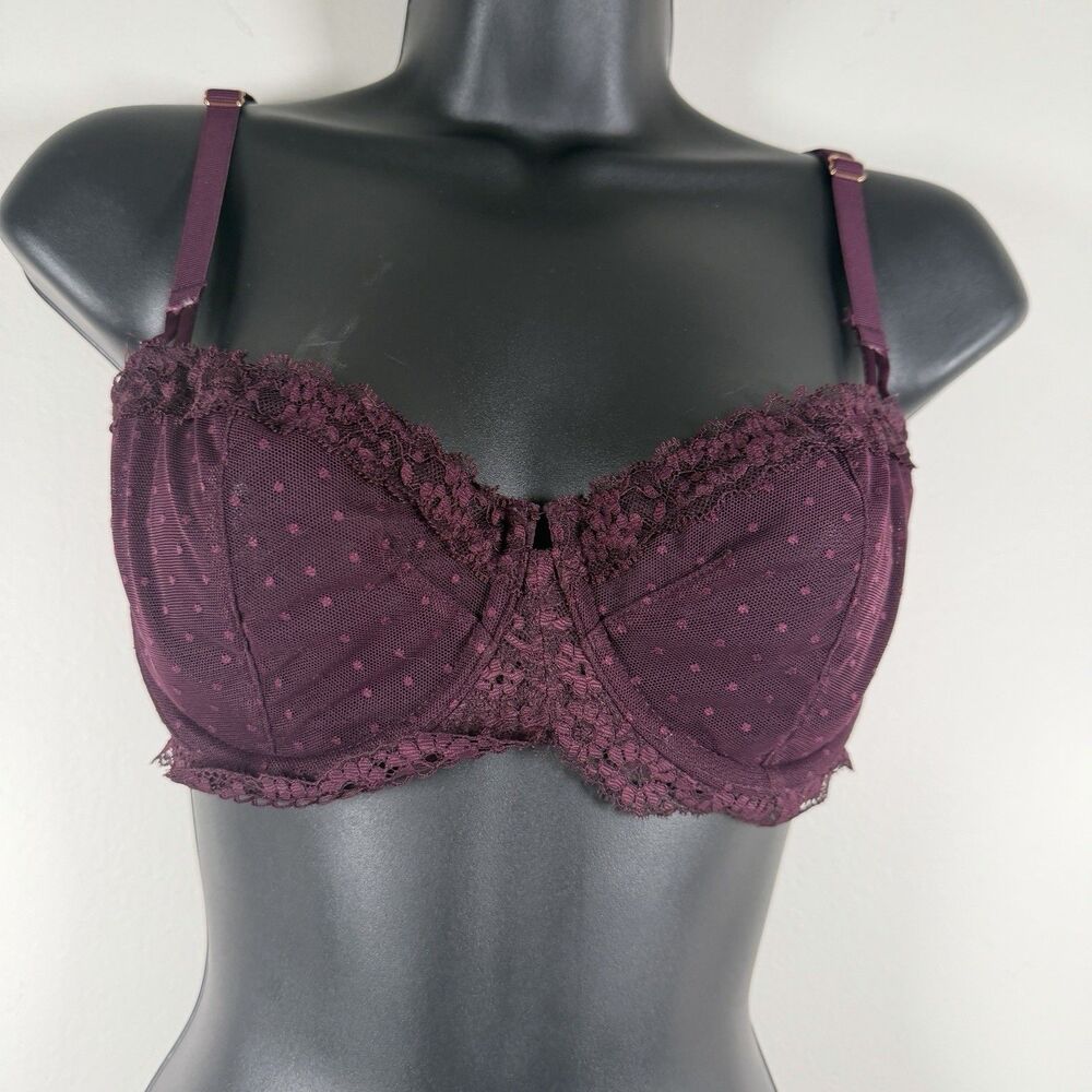 Victoria Secret Dream Angels Push Up Without Padding Purple Lace Bra Sz 34D